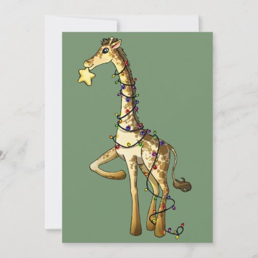 Kleine Giraffe Feestdagenkaart (Voorkant)
