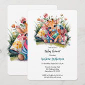 Kleine Giraffe Fopspeen en Deken Baby shower Kaart (Voorkant / Achterkant)