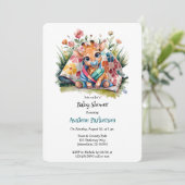 Kleine Giraffe Fopspeen en Deken Baby shower Kaart (Staand voorkant)