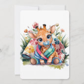 Kleine Giraffe Fopspeen en Deken Baby shower Kaart (Achterkant)
