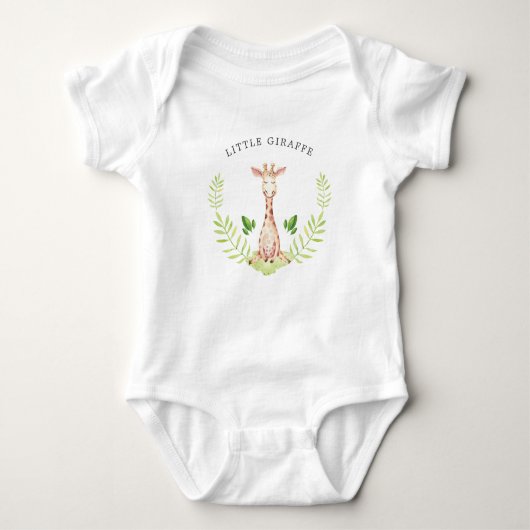 Kleine Giraffe Gepersonaliseerde Baby Bodysuit (Voorkant)