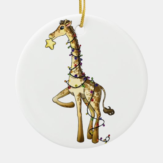 Kleine Giraffe Keramisch Ornament (Voorkant)