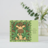 Kleine Giraffe Uitnodiging Briefkaart (Staand voorkant)