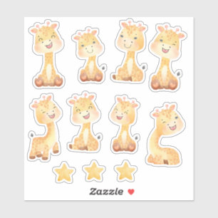 Kleine Giraffe vrienden Sticker