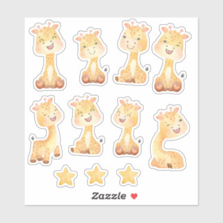 Kleine Giraffe vrienden Sticker