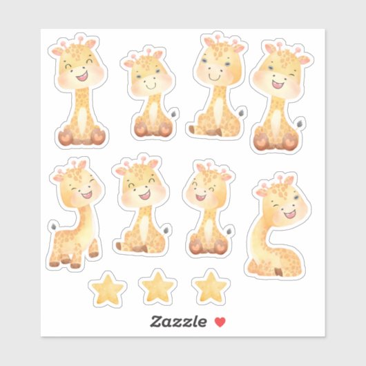 Kleine Giraffe vrienden Sticker (Vel)