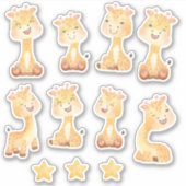 Kleine Giraffe vrienden Sticker (Voorkant)