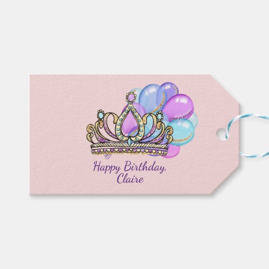 Kleine Girlprinses Birthday Cadeaulabel (Voorkant (Horizontaal))