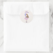 Kleine Girlprinses Birthday Ronde Sticker (Tas)