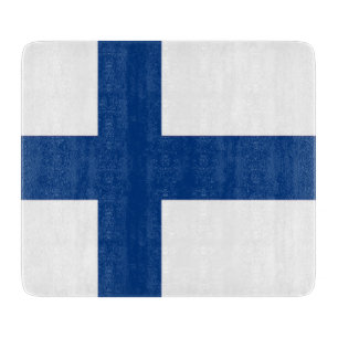 Kleine glassnijplank met vlag van Finland Snijplank
