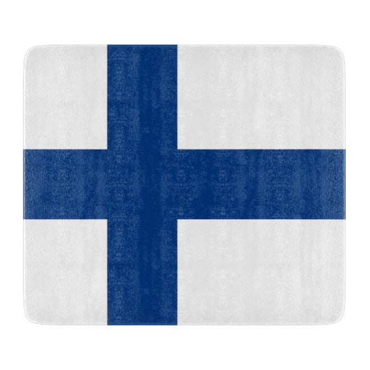 Kleine glassnijplank met vlag van Finland Snijplank (Voorkant)