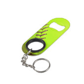 Kleine glazen mini flesopening met Sleutelhanger Mini Flessenopener (Achterkant Gekanteld)