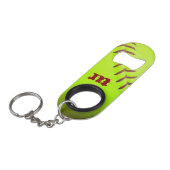 Kleine glazen mini flesopening met Sleutelhanger Mini Flessenopener (Voorkant Gekanteld)