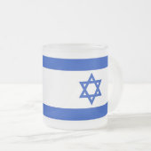 Kleine glazen mok met Israëlische vlag (Voorkant rechts)
