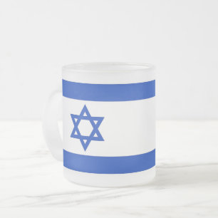 Kleine glazen mok met Israëlische vlag