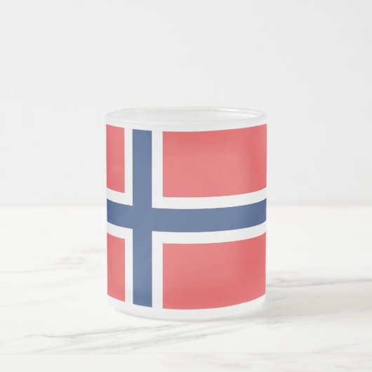 Kleine glazen mok met Noorse vlag (Center)