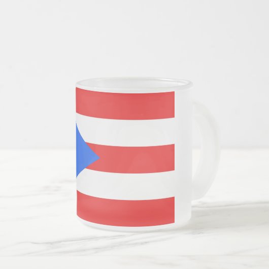 Kleine glazen mok met vlag Puerto Rico, Verenigde  (Voorkant rechts)