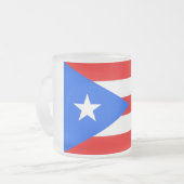 Kleine glazen mok met vlag Puerto Rico, Verenigde  (Voorkant links)