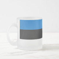Kleine glazen mok met vlag van Estland