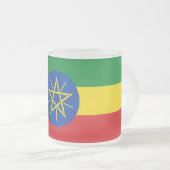 Kleine glazen mok met vlag van Ethiopië (Voorkant rechts)