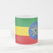 Kleine glazen mok met vlag van Ethiopië (Voorkant links)