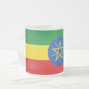 Kleine glazen mok met vlag van Ethiopië