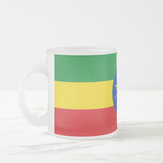Kleine glazen mok met vlag van Ethiopië (Links)