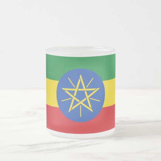 Kleine glazen mok met vlag van Ethiopië (Center)