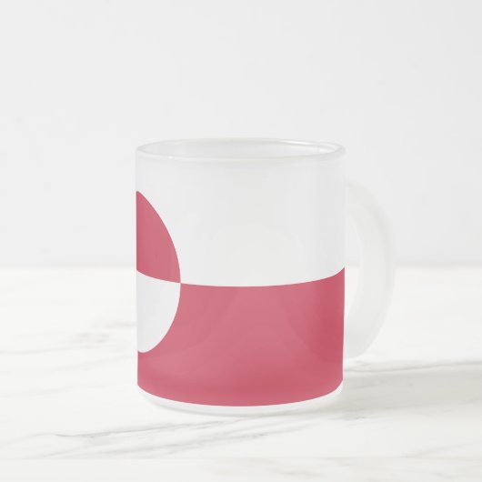 Kleine glazen mok met vlag van Groenland (Voorkant rechts)