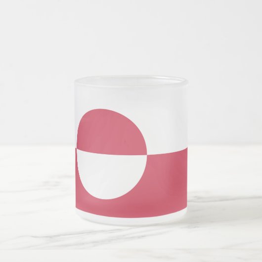 Kleine glazen mok met vlag van Groenland (Center)