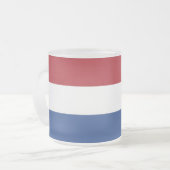 Kleine glazen mok met vlag van Nederland (Voorkant links)