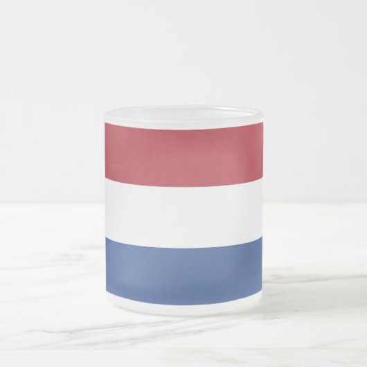 Kleine glazen mok met vlag van Nederland (Center)