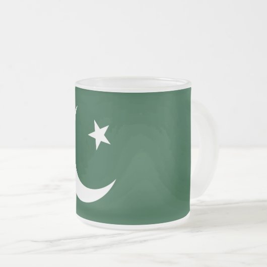 Kleine glazen mok met vlag van Pakistan (Voorkant rechts)