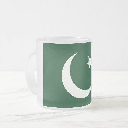 Kleine glazen mok met vlag van Pakistan (Voorkant links)