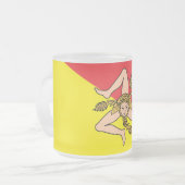 Kleine glazen mok met vlag van Sicilië (Voorkant links)