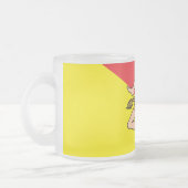 Kleine glazen mok met vlag van Sicilië (Links)