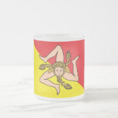 Kleine glazen mok met vlag van Sicilië (Center)