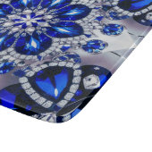 Kleine glazen snijplank met Blauw Witte Kleuren (Hoek)