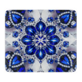 Kleine glazen snijplank met Blauw Witte Kleuren (Voorkant)