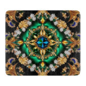 Kleine glazen snijplank met Braziliaanse kleuren (Voorkant)