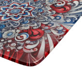 Kleine glazen snijplank met Franse kleuren (Hoek)