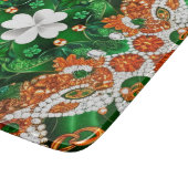 Kleine glazen snijplank met Ierse kleuren (Hoek)