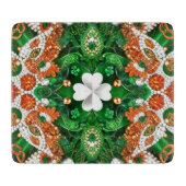 Kleine glazen snijplank met Ierse kleuren (Voorkant)