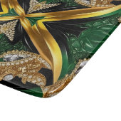 Kleine glazen snijplank met Jamaica Kleuren (Hoek)