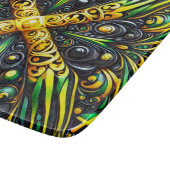 Kleine glazen snijplank met Jamaicaanse kleuren (Hoek)