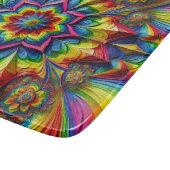 Kleine glazen snijplank met LGBTQ-kleuren (Hoek)