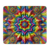 Kleine glazen snijplank met LGBTQ-kleuren (Voorkant)