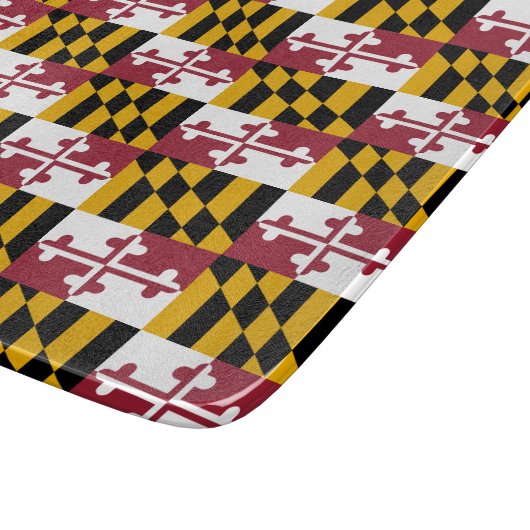 Kleine glazen snijplank met Maryland vlag (Hoek)