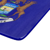 Kleine glazen snijplank met Michigan vlag (Hoek)