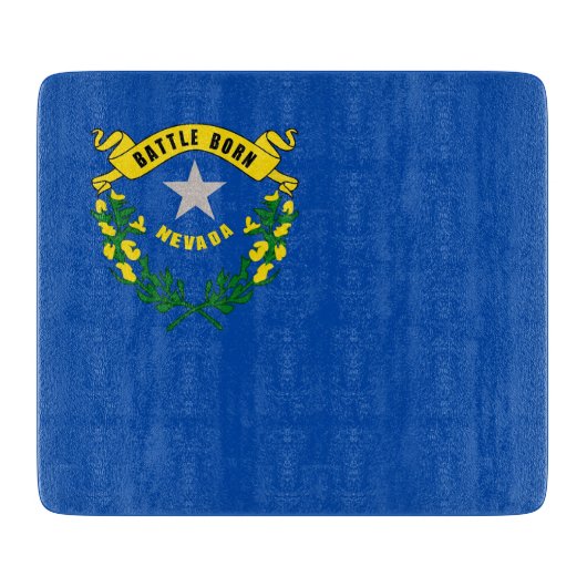 Kleine glazen snijplank met Nevada vlag (Voorkant)